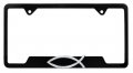 Christian Fish Crystal Black Open License Plate Frame