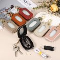 Car Key Fob Case Universal Holder Leather Keychain Pouch For Smart Remote Fobs With Lanyard And Zipper Closure Secure Storage