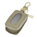 Car Key Fob Case Universal Holder Leather Keychain Pouch For Smart Remote Fobs With Lanyard And Zipper Closure Secure Storage 