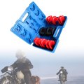 Fork Seal Driver Tool Kit Replacement 35mm To 50mm 14 Piece Set For Powersports Vehicles Machined Finish Blue And Red 