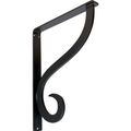 Ekena Millwork Bktm0125sas 1 1 2-inch W X 12-inch D 15-inch H Ashford Single Wrought Iron Bracket 