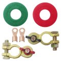 Solid Brass Connector Set Battery Terminal Clamp Wing Nuts Top Post End Clamps For Car Marine