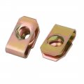 Uxcell 25pcs 65mn Spring Steel Speed Fastener U Nut Clip Brass Tone For M5 Screw Bolt