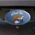 Brown Fox What The Pun Funny Oval Tow Trailer Hitch Cover Plug Insert