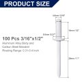 100pcs 3 16 X1 2 Aluminum Blind Rivets Grip And Steel Mandrel Dome Head Long Split For Metal Furniture Automotive White