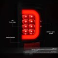Pair Black Housing Smoked Lens 3d Led Bar Tail Lights Dual Row 3rd Brake Light Compatible With Ford Super Duty
