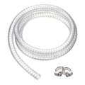 Braided Pvc Tubing 3 8 Id X 5 Od Ft Clear Wire Vinyl Tube High Pressure Reinforced Hose With 2 Clamps For Transfer Water Air 