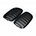 Anzios Front Kidney Grille Grill Replacment For Bmw X5 X5m X6 X6m Hybrid E70 E71 E72 Glossy Black Dual Slats