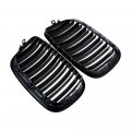 Anzios Front Kidney Grille Grill Replacment For Bmw X5 X5m X6 X6m Hybrid E70 E71 E72 Glossy Black Dual Slats
