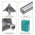 Uxcell Chamfer Router Bit 1 2 Shank 1-1 Dia 45 Degree High Carbon Steel With Bearing For Carpentry Woodworking Cutter Tool