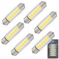 Wiseshine Festoon Dome Led Bulbs C5w Natural White 4500k 6418 Bulb 6411 6423 De3425 De3423 38mm 39mm Dc 12v For Automotive