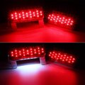 Partsam Rectangular Red Led Rv Camper Trailer Stop Turn Brake Tail Lights White License Plate Light 49 With Bracket Holder And