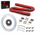 Heavy Duty O-ring Drive Chain And Sprockets Kit For Yamaha Warrior 350 Yfm350x 1989-2004 Red