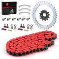 Heavy Duty O-ring Drive Chain And Sprockets Kit For Yamaha Warrior 350 Yfm350x 1989-2004 Red