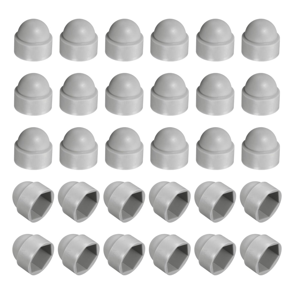 Nut Protection Cap 30pcs M12x19x23mm Plastic Hexagonal Screw Dome Acorn Hex Head Bolt Covers Waterproof Decorative Caps Grey