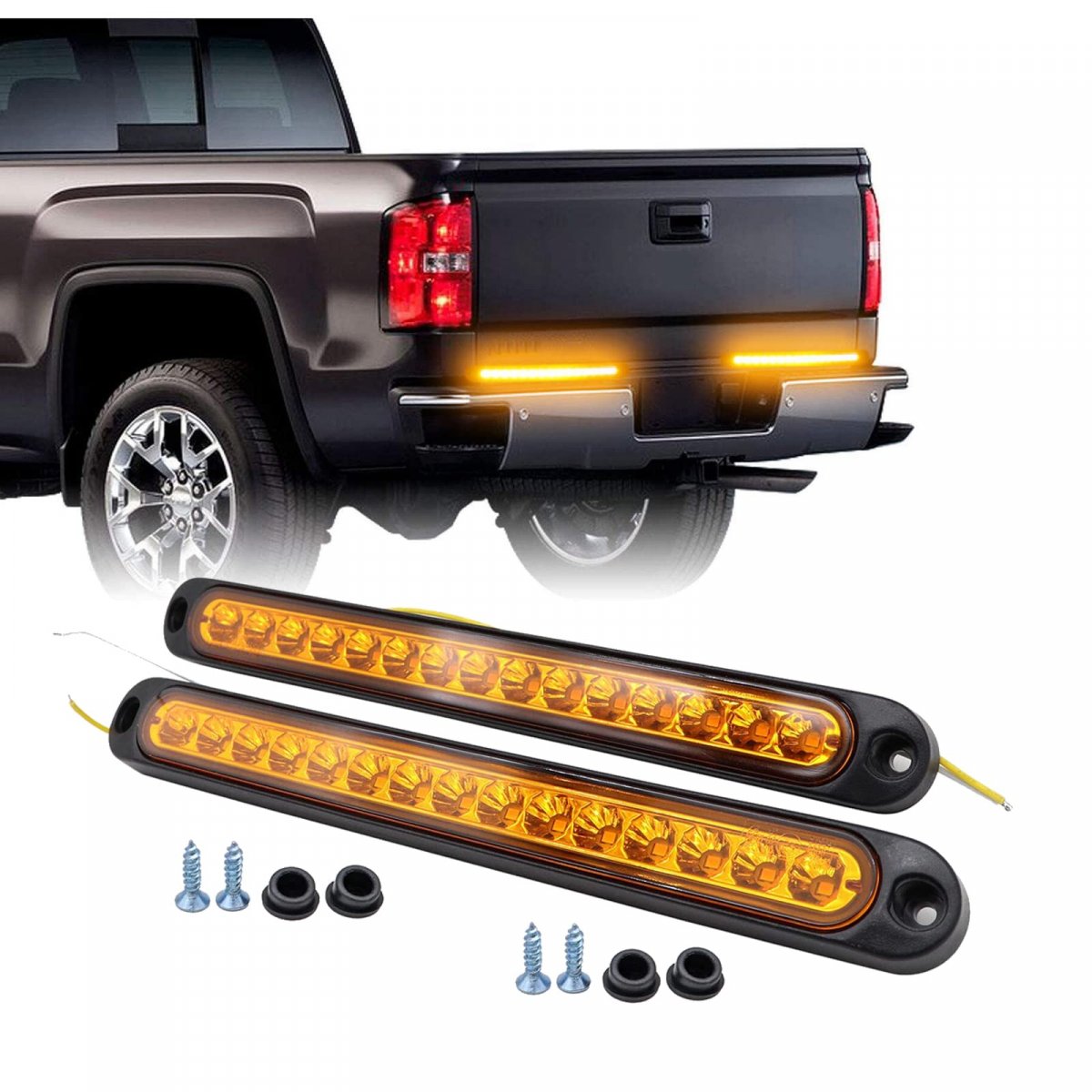 2 Pack 10 15 Led Trailer Tail Light Bar Third Brake Strip Stop Turn Lights Assembly Truck Rear Identification Waterproof For