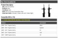 Rear Strut Assembly Set Of 2 For 2007-2011 Toyota Camry