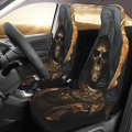 Car Seat Cover 2 Pcs Auto Front Bucket Seats Protector Cushion Universal Vehicle Truck Suv Cool Death Skull Grim Reaper Art 