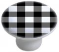 Carolina Hardware And Decor 1199 Black Gingham Ceramic Cabinet Drawer Knob 