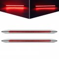 Partsam 2pcs 17 Inch Chrome Flat Line Red Led Light Bar 24 Truck Trailer Slim Stop Turn Tail Top Mud Flaps Front Bumper 12v Dc 
