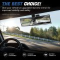 Auto Dynasty Clip On Wide Angle Rear View Mirror 11 8 Universal Interior Panoramic Rearview For Cars Trucks Suvs Convex