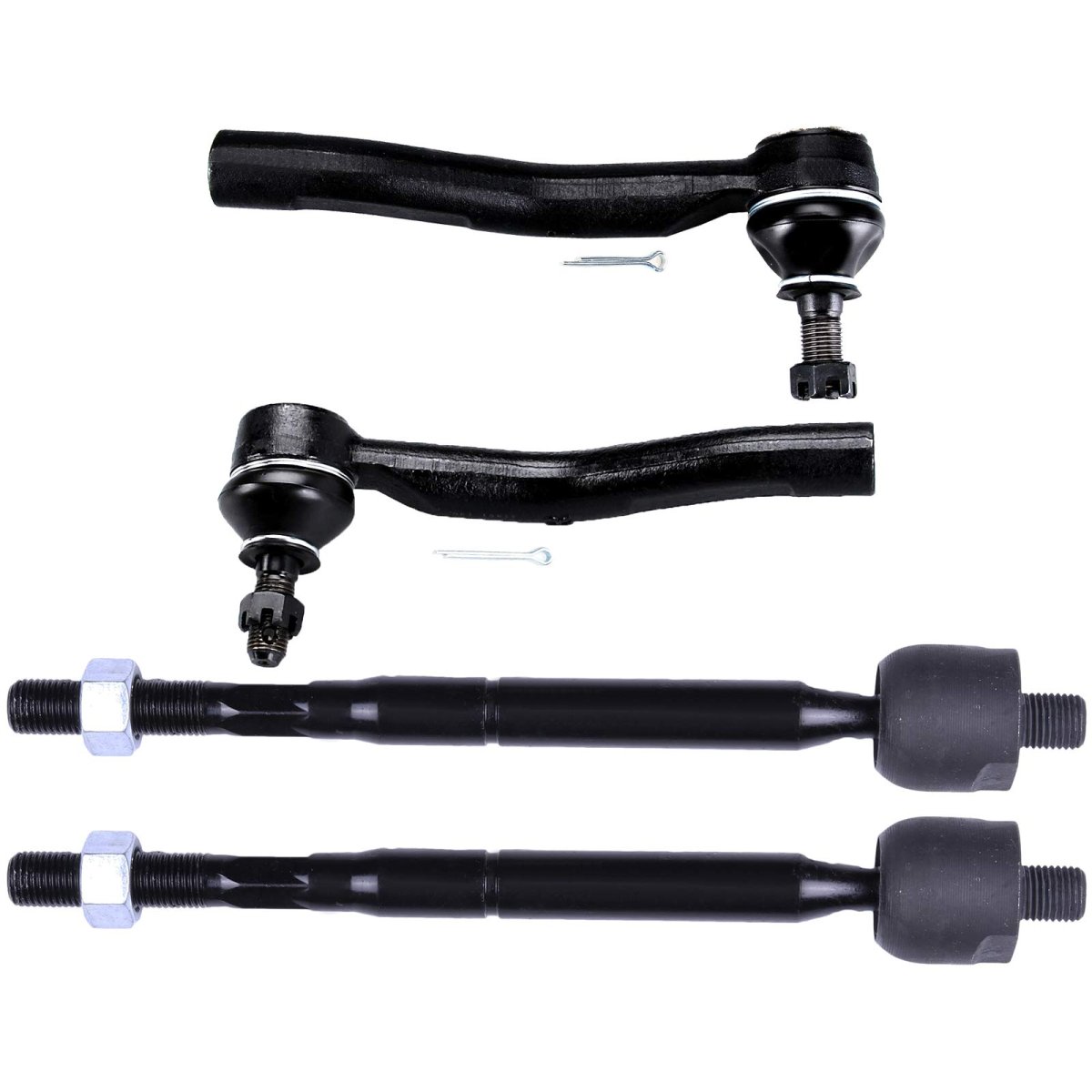 4 Piece Front Inner Outer Tie Rod End For Toyota Yaris 2007 2008 Es800311 Es800312 Ev800325
