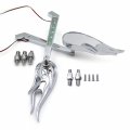 Hongk- Custom Chromed Flame Shape Led Turn Signal Integrate Mirrors Compatible With All Kawasaki Suzuki Cruiser Bikes