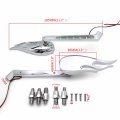 Hongk- Custom Chromed Flame Shape Led Turn Signal Integrate Mirrors Compatible With All Kawasaki Suzuki Cruiser Bikes