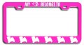 My Heart Belongs To Maltese Dogs Metal License Plate Frame Heavy Duty Steel Tag Holder For Us And Canada Vehicles 12 5 X 6 In 