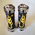 Watercraft Flame Gel Style Thick Wall Grips Skull Yellow Atv Quad Yamaha Kawasaki Polaris Seadoo Bombardier Jet Ski Foreman