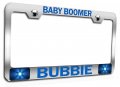 Baby Boomer Bubbie Jewish Israel Chrome Metal License Plate Frame Heavy Duty Steel Tag Holder For Us And Canada Vehicles 12 5 X 