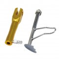 Fsfy 230-270mm Motorcycle Foot Side Stand Support Leg Kickstand Adjustable Non-slip Yellow