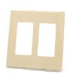 Leviton 80309-st 2-gang Decora Plus Wallplate Screwless Snap-on Mount Light Almond 
