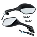 Rear View Mirrors Turn Signals Smoked Shell Replacement For Gsxr 600 Gsx R750 Gsxr1000 2005 2015 Adjustable Base And Angle 