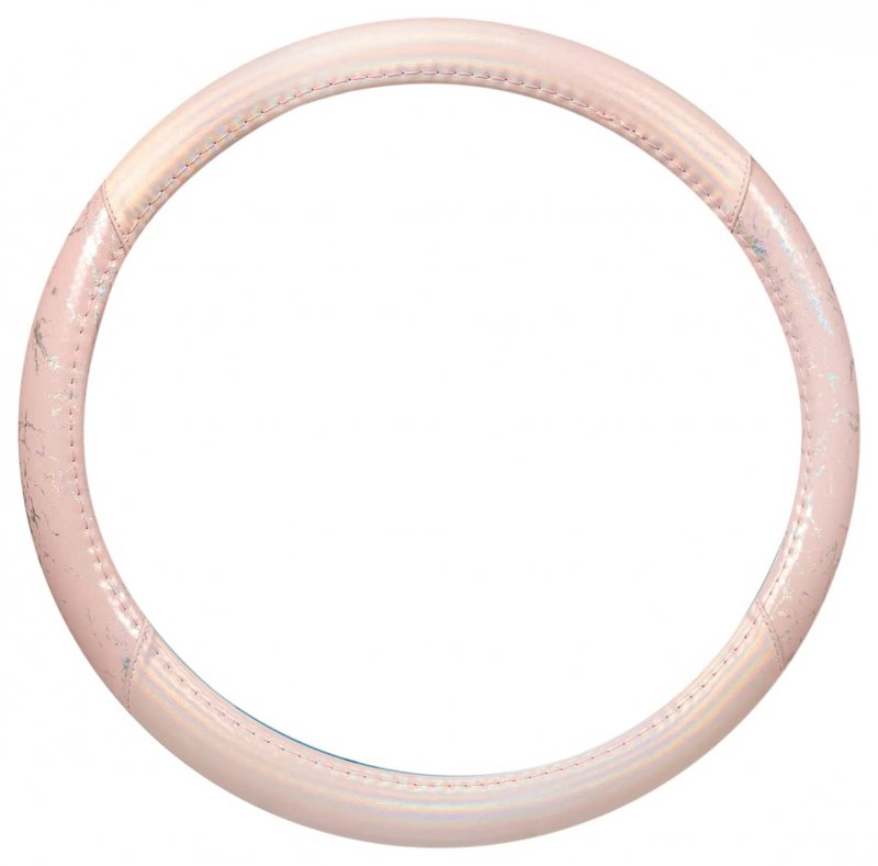 Carbella Pink Holo Bling Steering Wheel Cover Standard 15 Inch Size Fits Most Vehicles Cute Shiny Crackle With Holographic Foil
