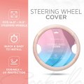 Carbella Pink Holo Bling Steering Wheel Cover Standard 15 Inch Size Fits Most Vehicles Cute Shiny Crackle With Holographic Foil