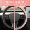 Carbella Pink Holo Bling Steering Wheel Cover Standard 15 Inch Size Fits Most Vehicles Cute Shiny Crackle With Holographic Foil