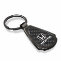 Ipick Image Compatible With Honda Logo Real Black Carbon Fiber Gunmetal Metal Teardrop Key Chain