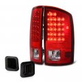 Red Lens Premium Led Tail Light Full-led Smoke License Plate Lamp Housing Replacement Bundle For 2003-2006 Dodge Ram 1500 2500 