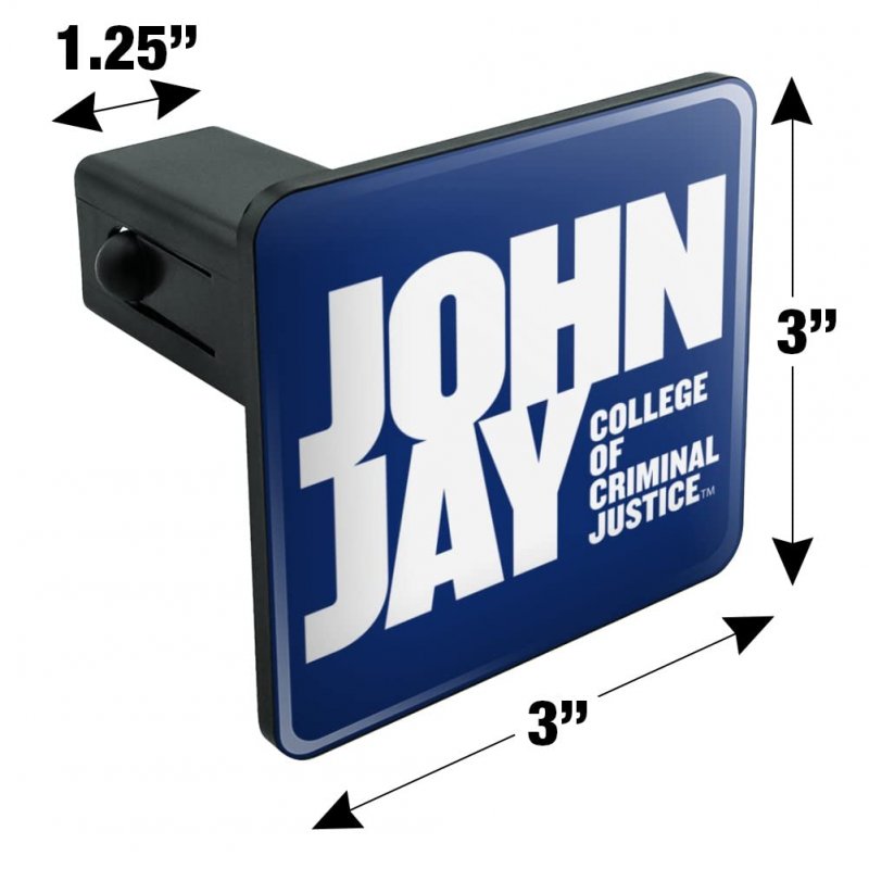John Jay College Of Criminal Justice Primary Logo Tow Trailer Hitch Cover Plug Insert 1 4 Inch 25
