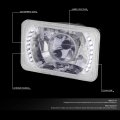 2pcs 4x6 Inch Glass Lens Bult-in Led Chrome Housing Projector Headlight Lamps