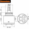 Hwmate Ceramic Disc Single Handle Faucet Cartridge Replacement 1-3 8a  35mm Diameter