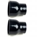 Squirrelly 3 5 To Inch Silicone Reducer Coupler 2 Pack Turbo Pipe With 4x T-bolt Clamps Black 