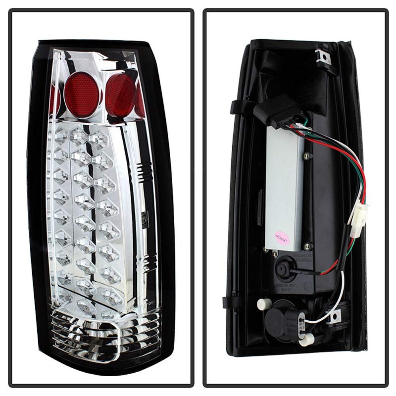 1988-1998 Chevy Silverado Gmc Sierra Suburban Tahoe Chrome Led Tail Lights Brake Lamps Pair Set Left Right