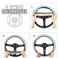 Dujiea Cute Piggy Elastic Stretch Steering Wheel Cover Anti-slip And Durable Car Accessories For Women Men 15 Inch Universal