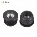 Uxcell 8pcs Inserts For Round Tubes With M8 Thread 22mm 0 87 Od Tube Black Plastic Plug Caster Insert Chair End Caps Furniture