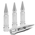 60mm Anodized Aluminum Valve Stem Caps Spiked Head Design Car Accessories Universal Fit For Most Vehicles Silver Pack Of 4