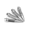60mm Anodized Aluminum Valve Stem Caps Spiked Head Design Car Accessories Universal Fit For Most Vehicles Silver Pack Of 4