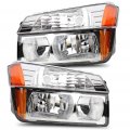 Headlight Assembly For Chevy Avalanche 1500 2500 2002-2006 With Body Cladding Model Only Chrome Housing Amber Reflector Clear 