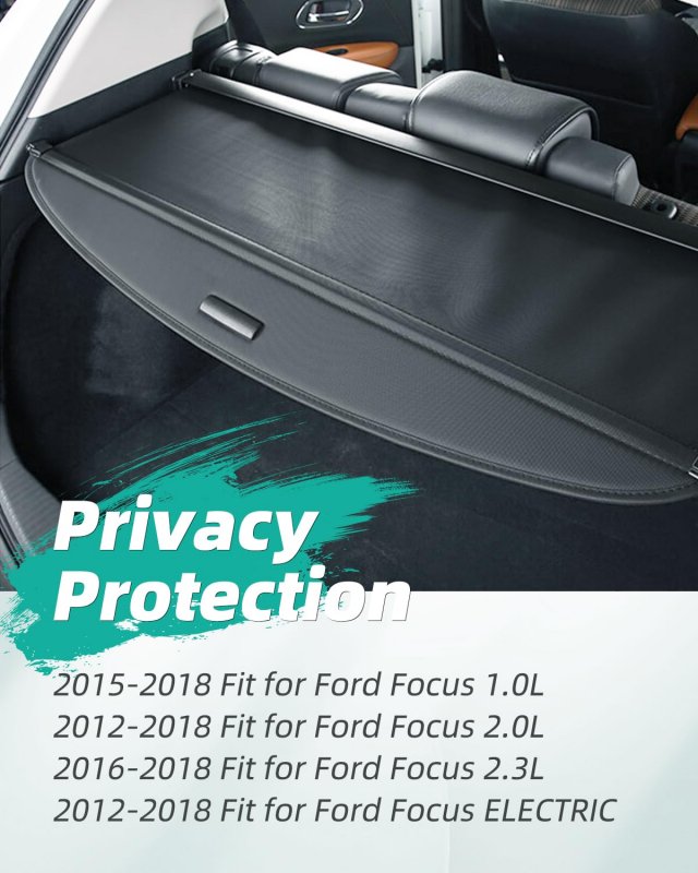 Retractable Rear Cargo Cover Shade For 2015-2018 Fit Ford Focus 1 0l Trunk Security